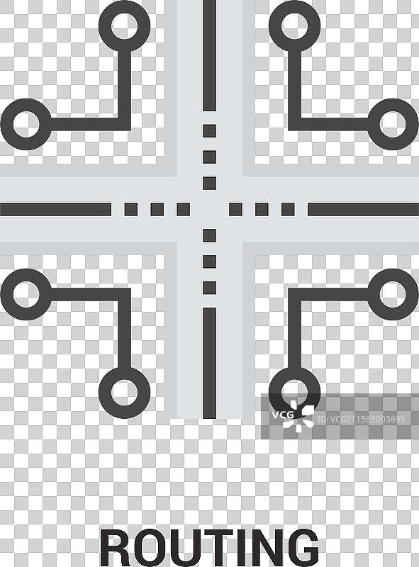 路由扁平图标设计概念图片素材