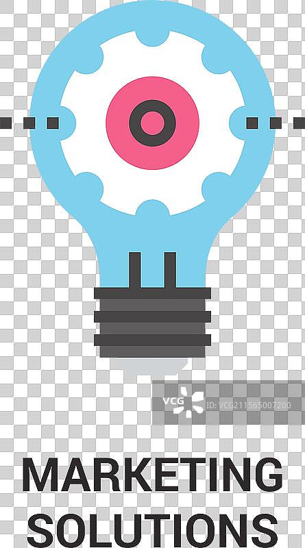 营销解决方案扁平图标设计概念图片素材