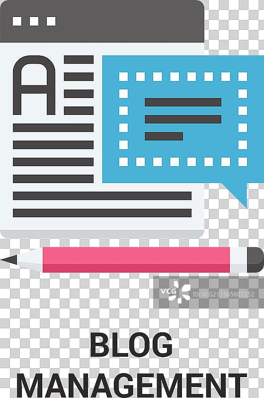 博客管理扁平图标设计概念图片素材