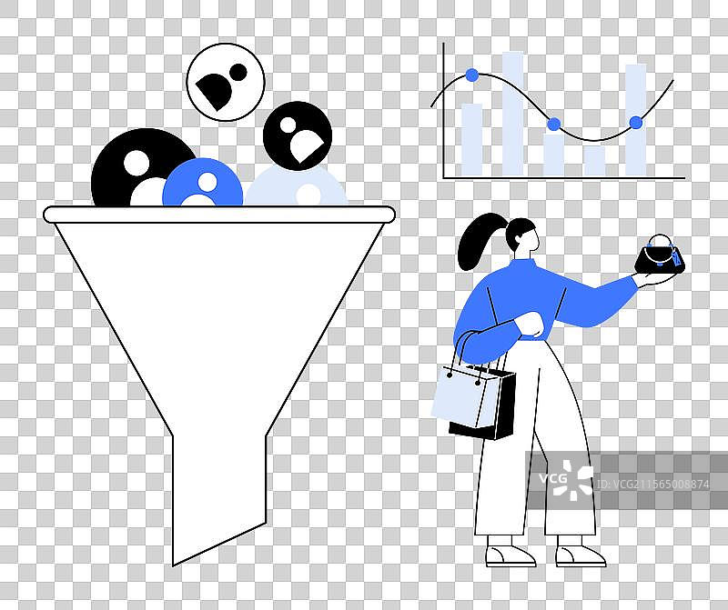 营销漏斗与消费者画像分析图片素材