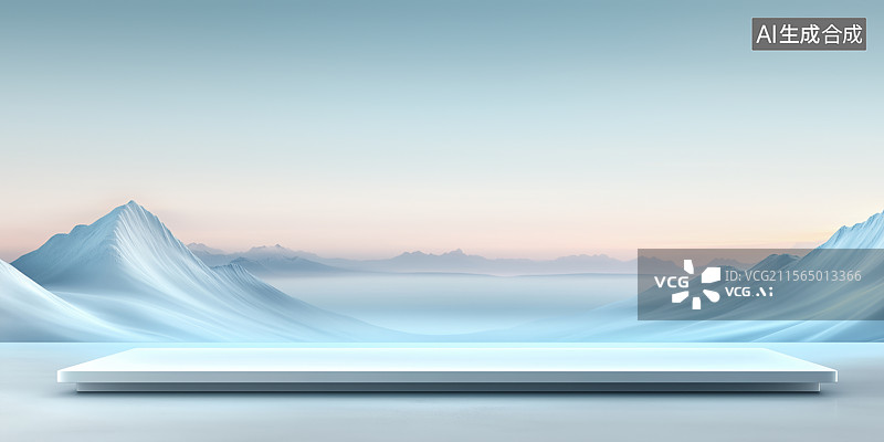 【AI数字艺术】科技感发布会背景 山峦背景图片素材