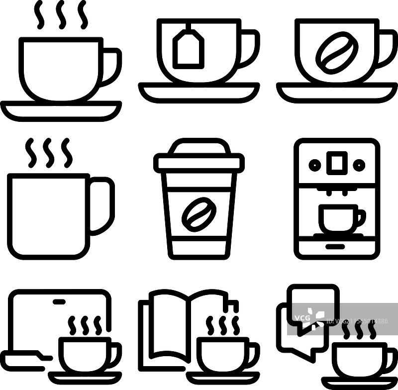 咖啡杯图标集图片素材