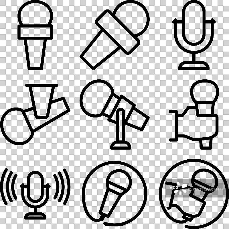麦克风图标集图片素材