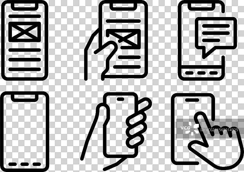 智能手机图标集，用于应用程序和网页图片素材