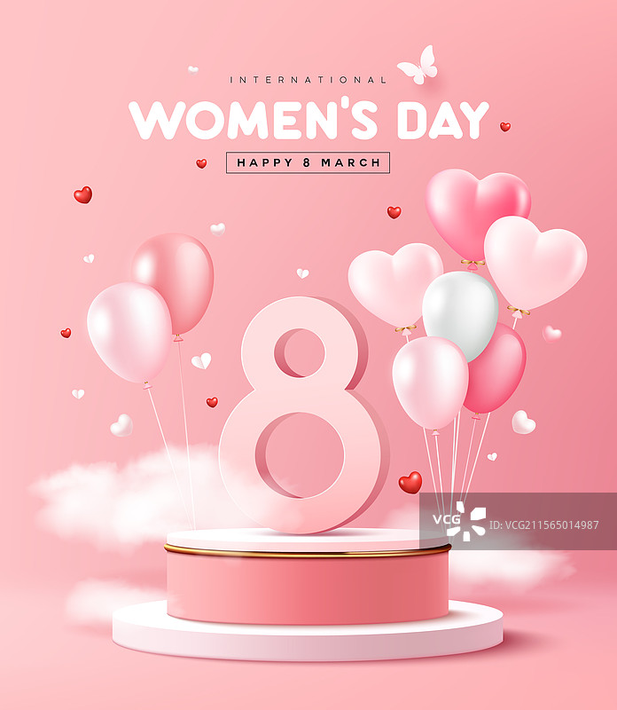 国际妇女节3月8日讲台设计图片素材
