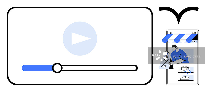 在线购物与视频内容相结合以提升体验图片素材