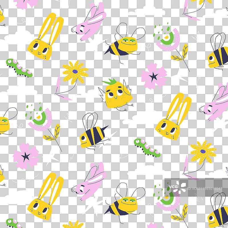 奇幻的复活节和春季图案图片素材