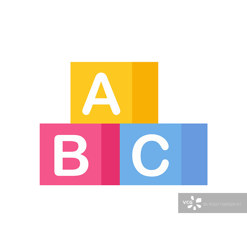 五彩斑斓的字母积木儿童玩具图标图片素材