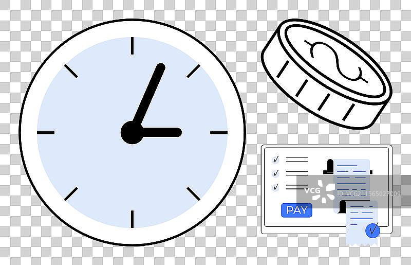 财务交易的时间管理时钟图片素材