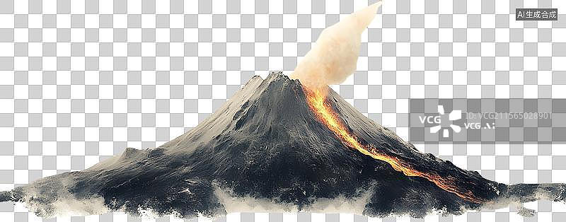 【AI数字艺术】火山喷发灾害元素图片素材