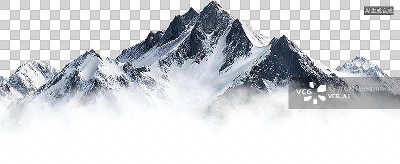 【AI数字艺术】冰雪覆盖的雪山图片素材