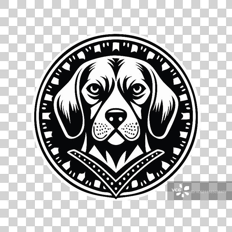 比格犬阿兹特克标志概念图片素材