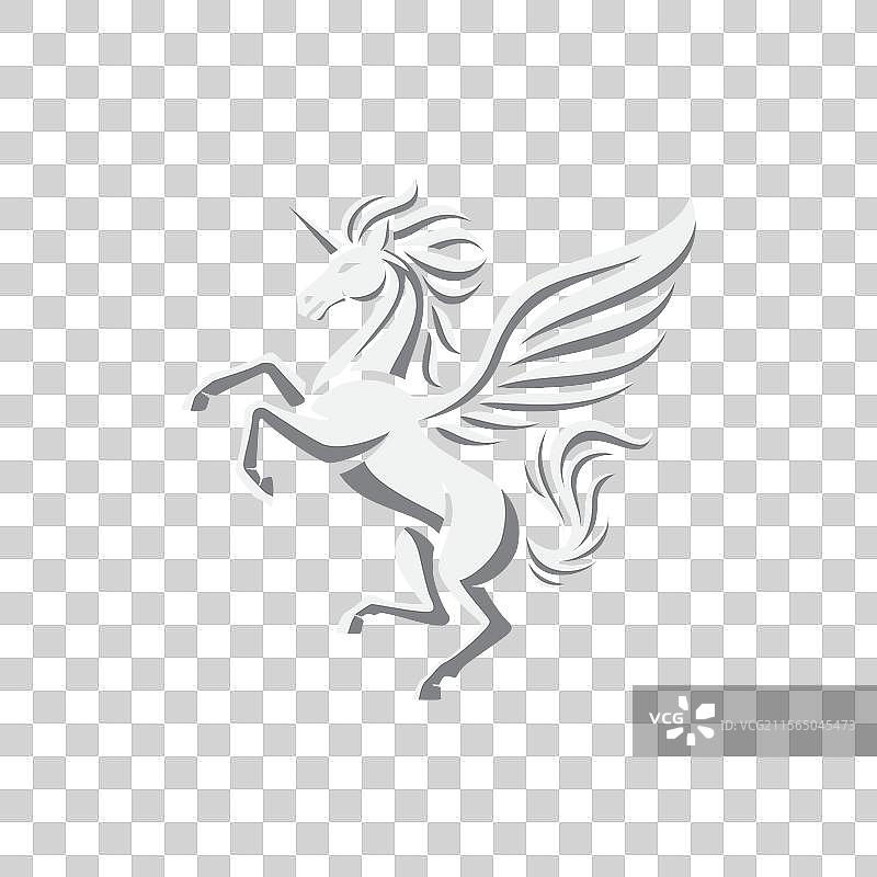 雄伟的银色独角兽图片素材