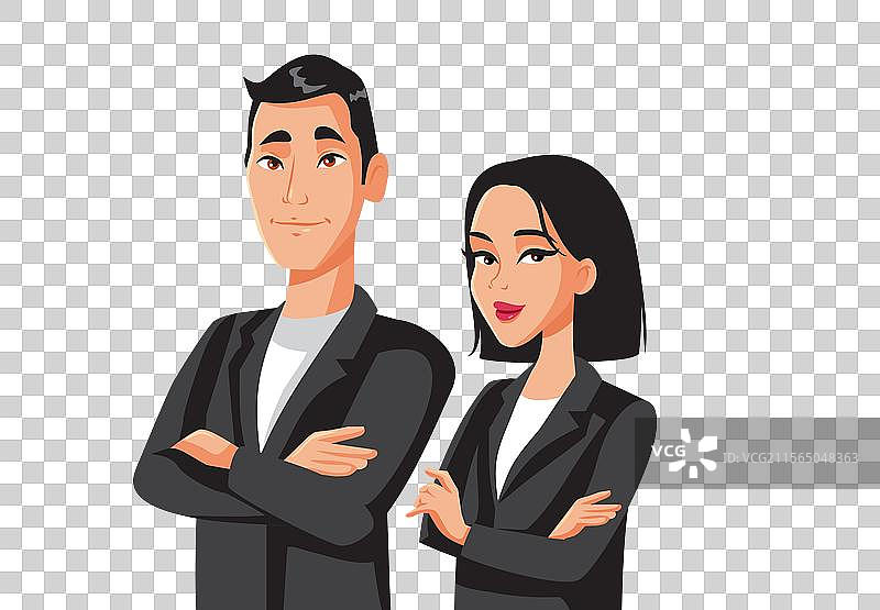 中国商人双臂交叉站立图片素材