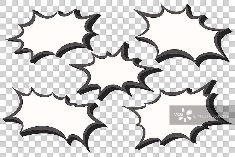 漫画对话框，带有炸弹爆炸的文字图片素材