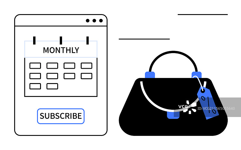 每月订阅服务与日历和图片素材