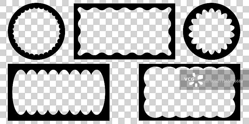 手绘蕾丝内圆边方框图片素材