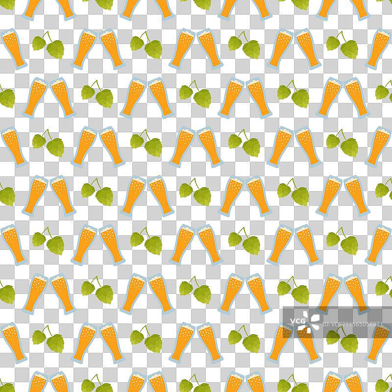 啤酒杯的十月节图案图片素材