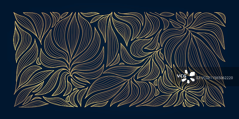 艺术装饰风格的金色奢华叶子图案图片素材