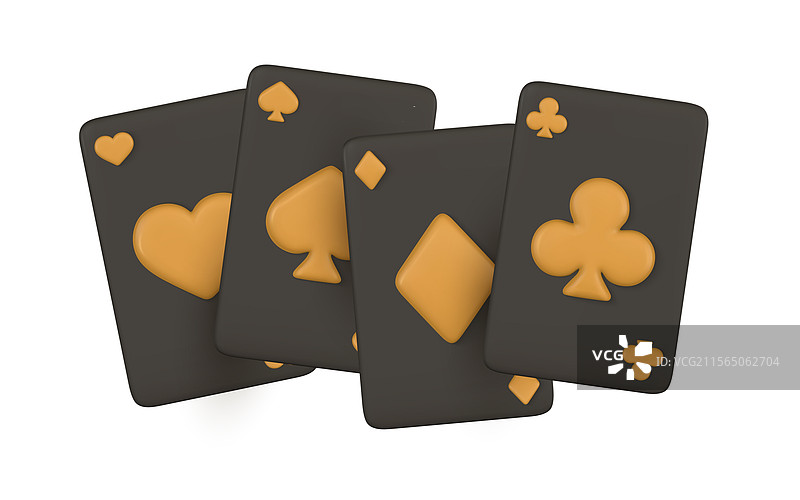 逼真的3D扑克牌赌场游戏概念图片素材