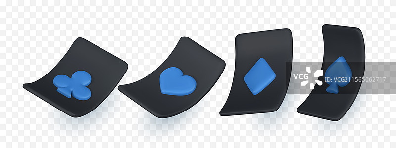 逼真的3D扑克牌赌场游戏概念图片素材