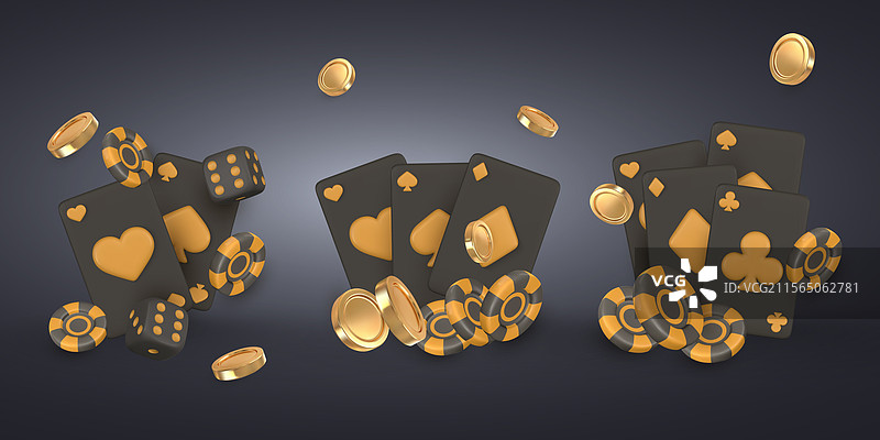 3D赌场游戏概念拉斯维加斯锦标赛横幅图片素材