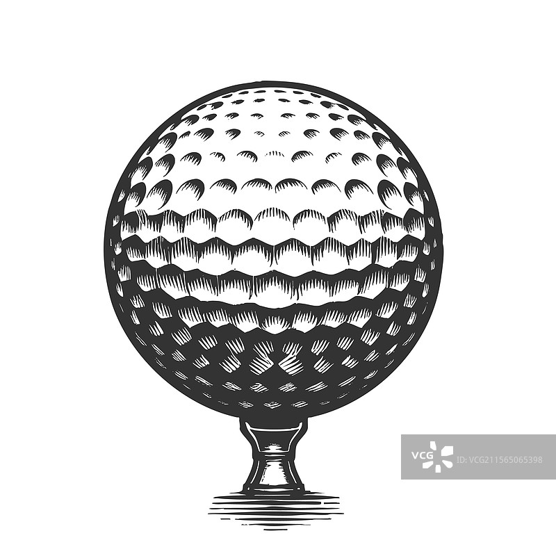 高尔夫球在球座上的雕刻图片素材