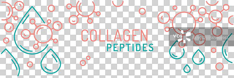 胶原蛋白线条网络横幅 结缔组织图片素材