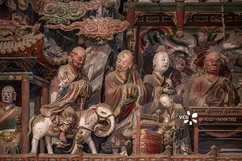 西安市蓝田县水陆庵雕塑图片素材