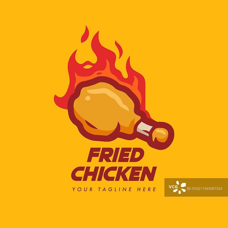 乡村风格的火焰鸡腿标志图片素材