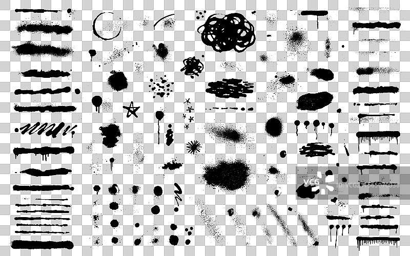 喷漆孤立的纹理设计套件图片素材