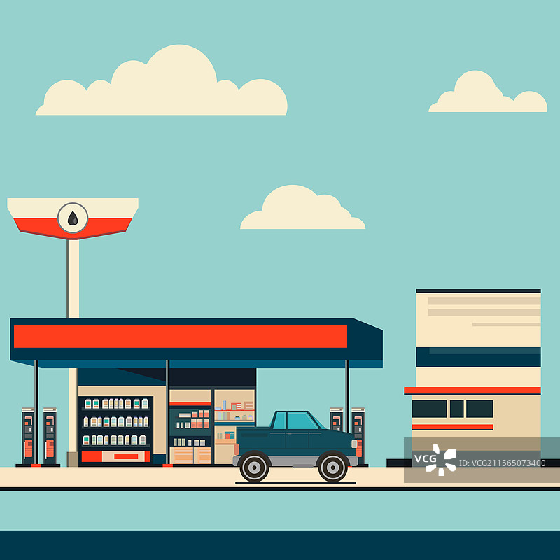 加油站与商店图片素材