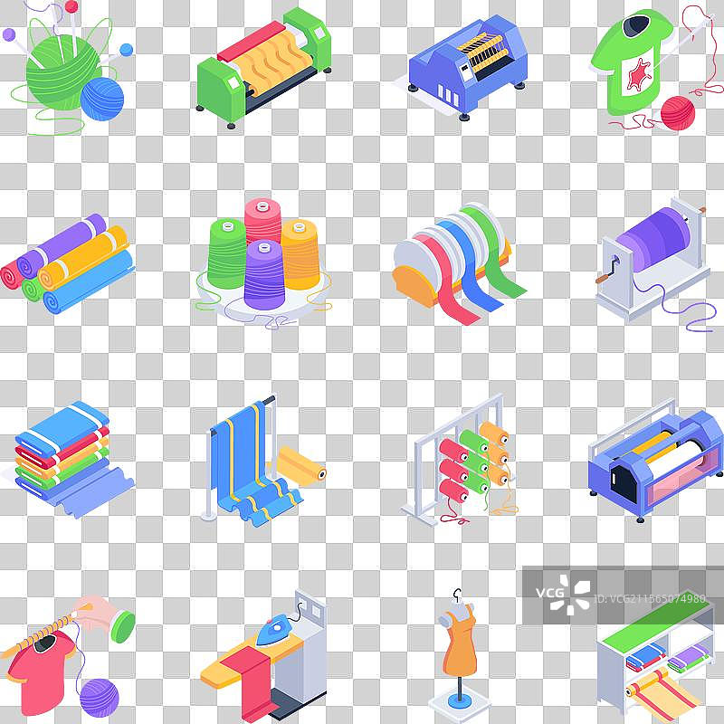 缝纫和纺织设备的集合插图图片素材