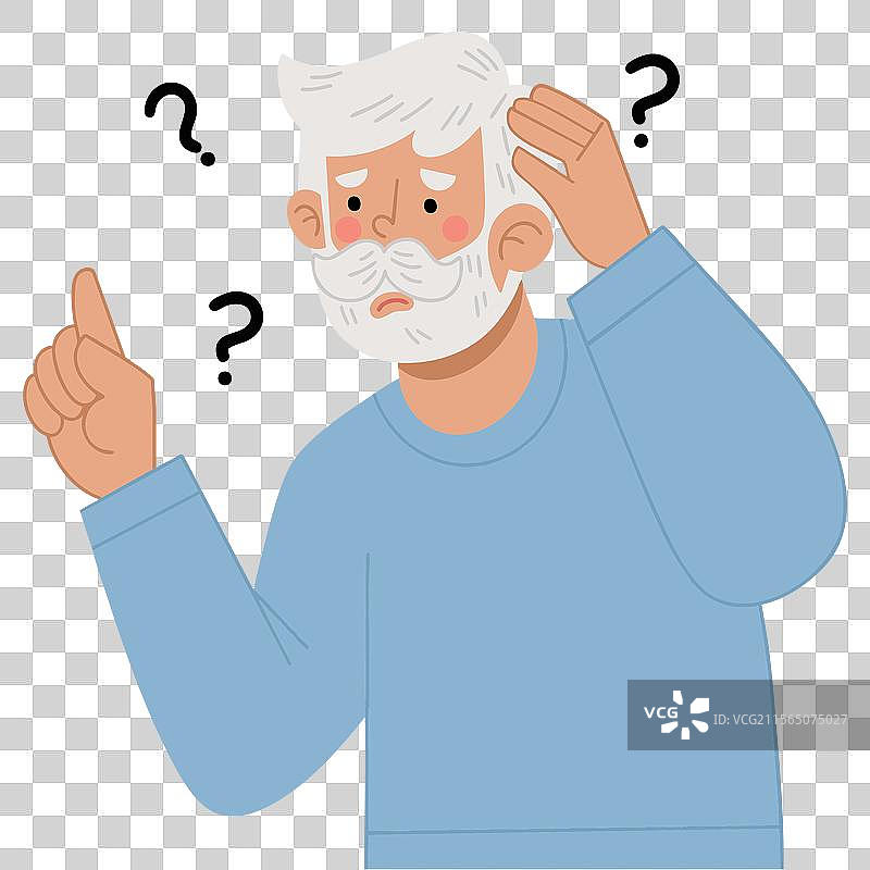 一个健忘的老年人图片素材