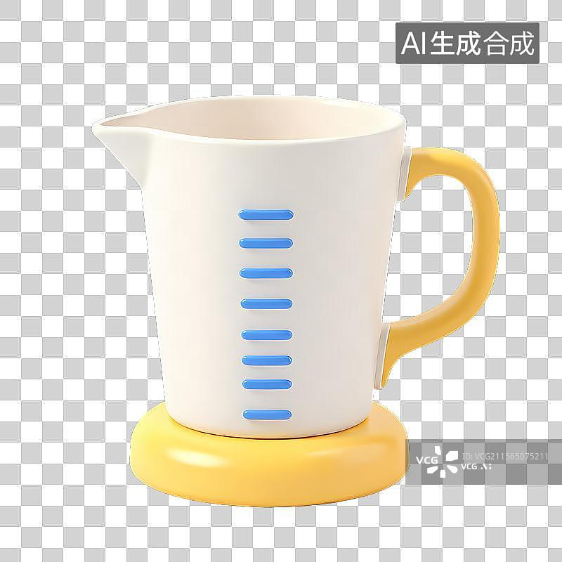 【AI数字艺术】一个白色标尺量杯图片素材