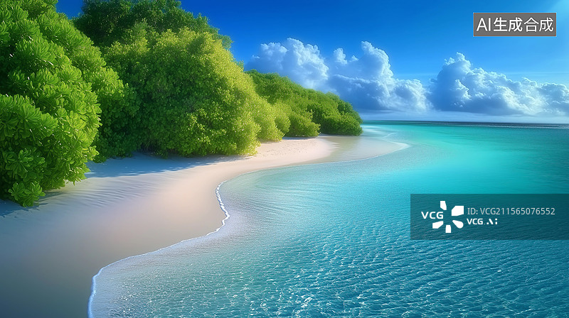 【AI数字艺术】夏季海洋风景图片素材