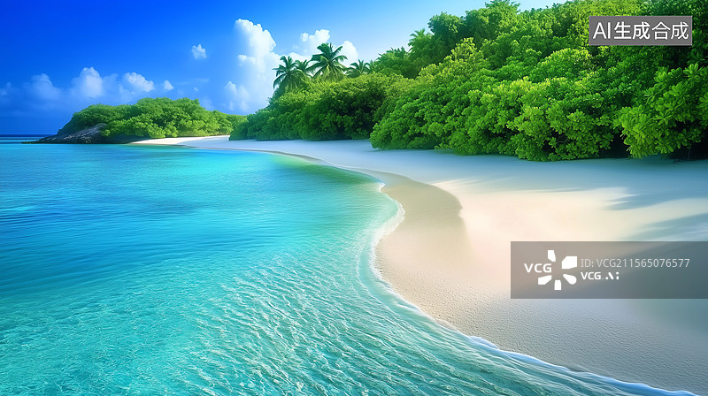 【AI数字艺术】夏季海洋风景图片素材