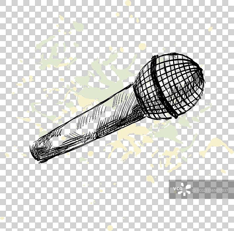 麦克风素描图片素材