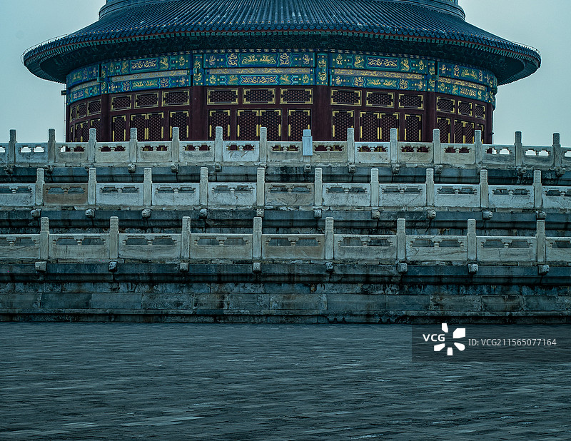 夜幕下的北京天坛风光图片素材