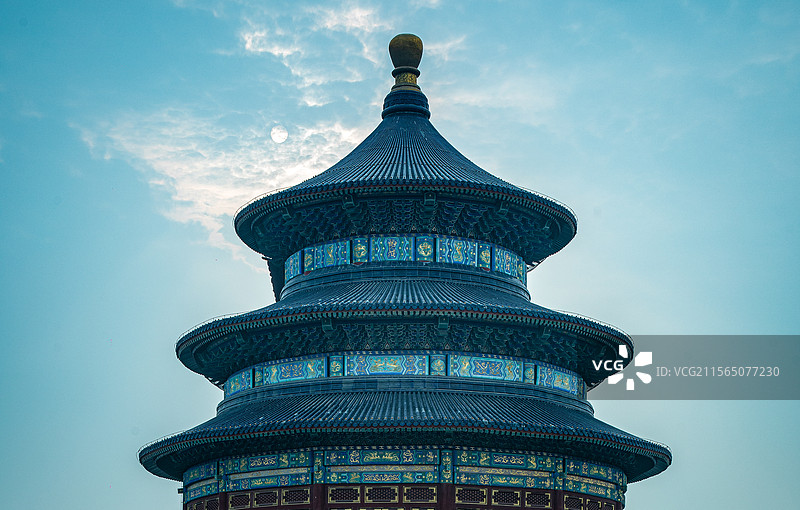 夜幕下的北京天坛风光图片素材