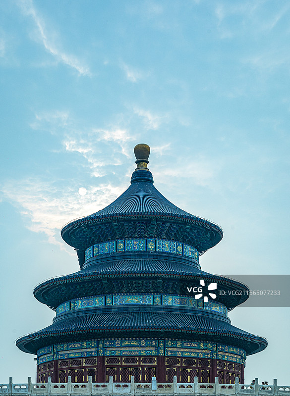 夜幕下的北京天坛风光图片素材