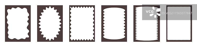 波浪形边缘的锯齿框文本框图片素材