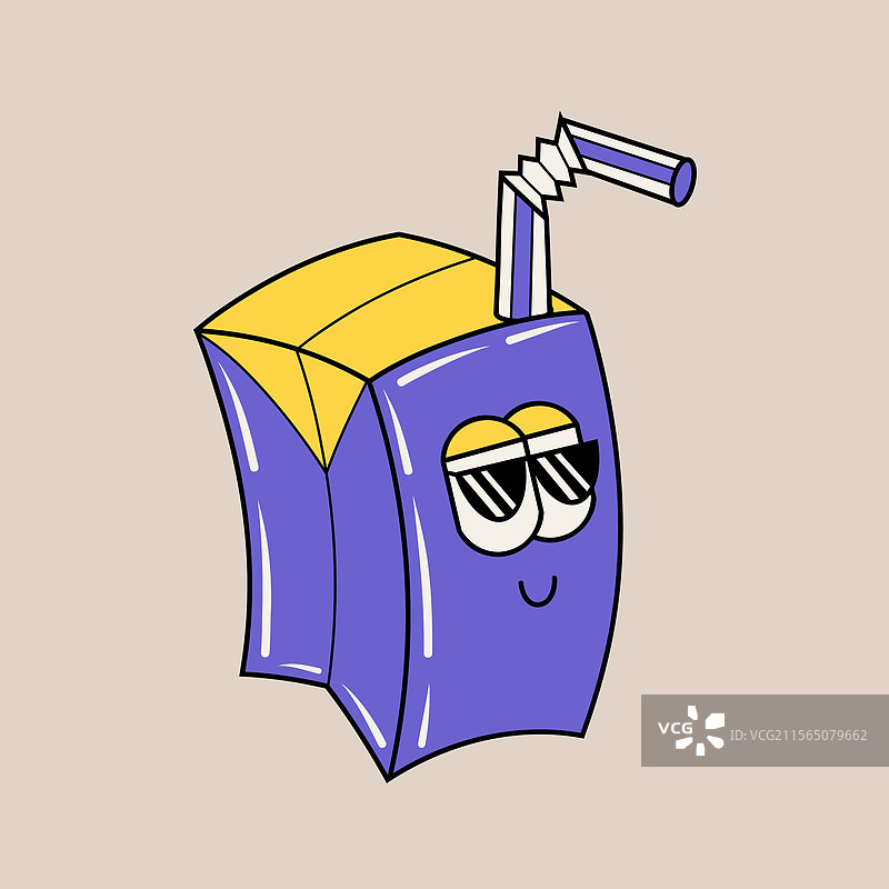 可爱的涂鸦角色果汁瓶图片素材