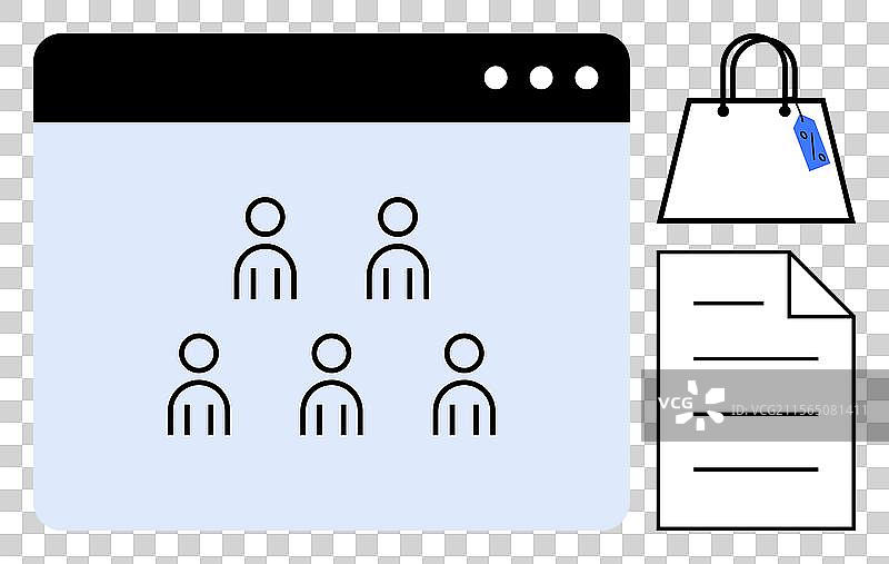 在线购物概念与网页浏览购物图片素材