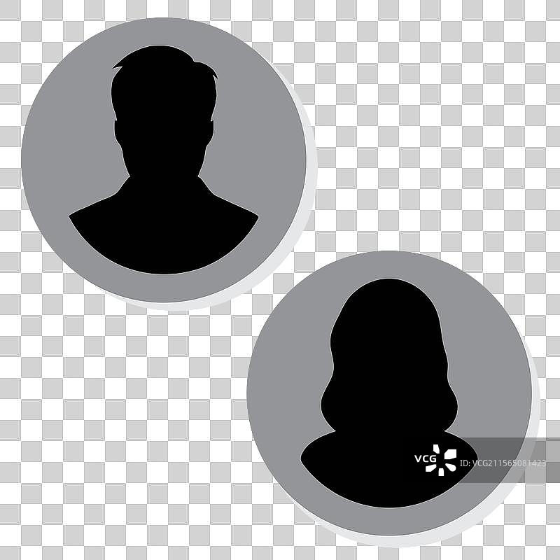 描绘男性和女性面孔图标图片素材