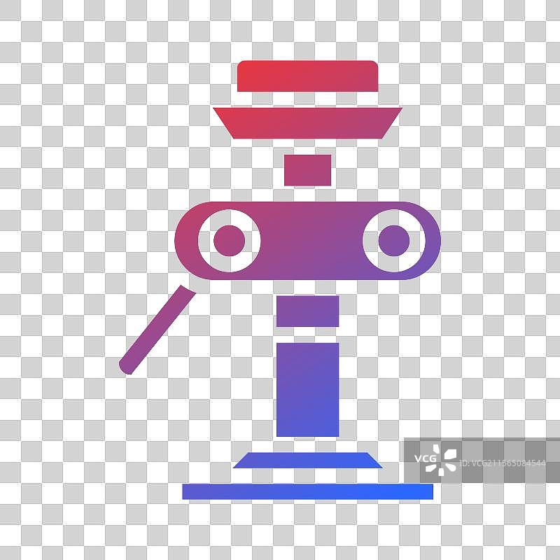 彩色渐变的施工障碍标志图片素材