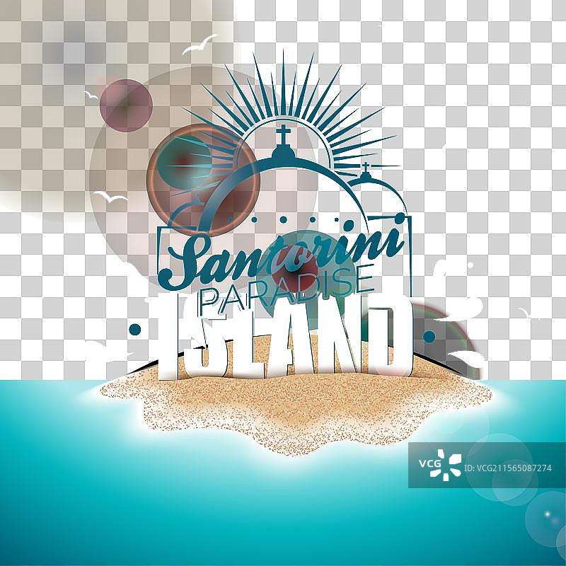 希腊圣托里尼的夏季假期设计图片素材