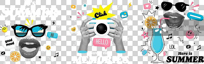 夏季时光拼贴海报设计 2图片素材