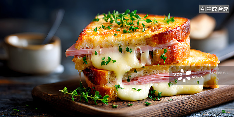 【AI数字艺术】三明治 火腿三明治图片素材