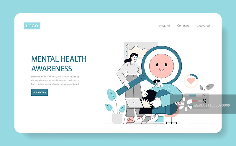 心理健康意识平面图图片素材